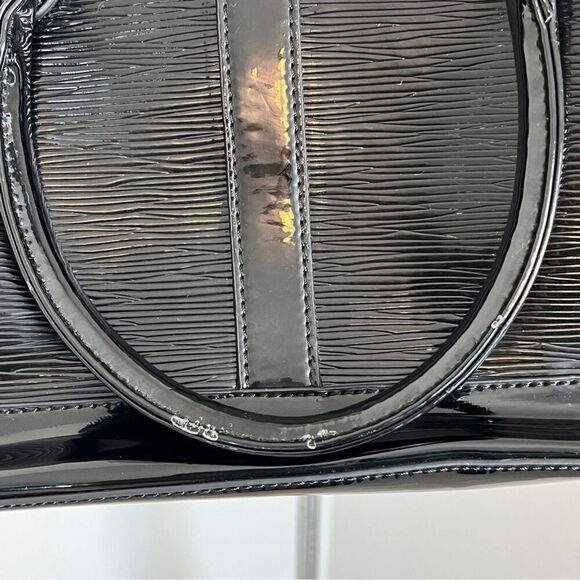 ORLI Collection Black Patent Leather Medium Shoulder/ Handbag - Picture 3 of 11